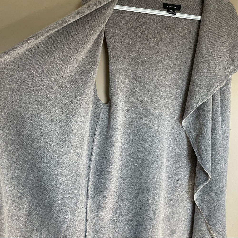 Club Monaco Delaynee Wool Cashmere Vest Gray Sleeveless Cardigan Women’s M/L - Picture 6 of 11